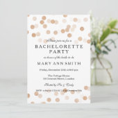 Bachelorette Party Faux Copper Foil Glitter Lights Kaart (Staand voorkant)