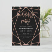 Bachelorette Party | Faux Roos Gold Geometric Kaart (Staand voorkant)