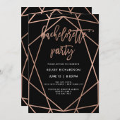 Bachelorette Party | Faux Roos Gold Geometric Kaart (Voorkant / Achterkant)