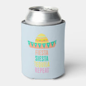 Bachelorette Party Favor Fiesta Siesta Repeat Blikjeskoeler (Blikje Voorkant)