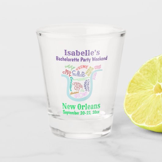Bachelorette Party Favor New Orleans Girls Trip Shot Glas (Voorkant)