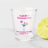 Bachelorette Party Favor Pink Cocktail Weddenschap Shot Glas (Voorkant)