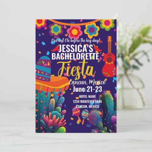 Bachelorette Party Fiesta Custom Kaart (Staand voorkant)