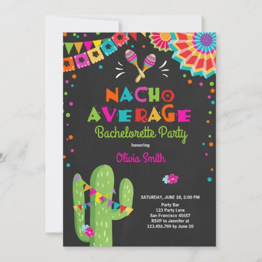 Bachelorette party Fiesta Invitation Nacho Gemidde Kaart (Voorkant)