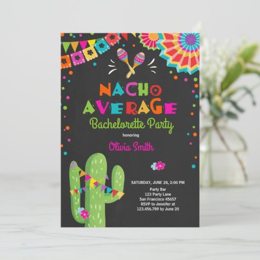 Bachelorette party Fiesta Invitation Nacho Gemidde Kaart (Staand voorkant)