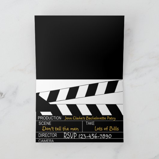Bachelorette Party Film Thema Uitnodigingen (Binnen)