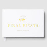 Bachelorette Party FINAL FIESTA Fotogastenboek Gastenboek<br><div class="desc">Maak uw feest onvergetelijk met ons chique vrijgezellenfeest gastenboek met opvallende gouden folie accenten. Perfect voor het verzamelen van leuke herinneringen en berichten van je team, deze stijlvolle aandenken is een must-have voor je laatste vlucht voor de ring. Ideaal voor elk vrijgezellenfeest, dit gepersonaliseerde gastenboek voegt een vleugje elegantie toe...</div>