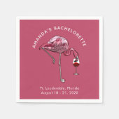 Bachelorette Party Flamingo Custom Paper Servet (Voorkant)