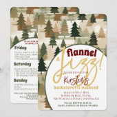Bachelorette Party Flanel en Fizz Rustieke Bossen Kaart (Voorkant / Achterkant)