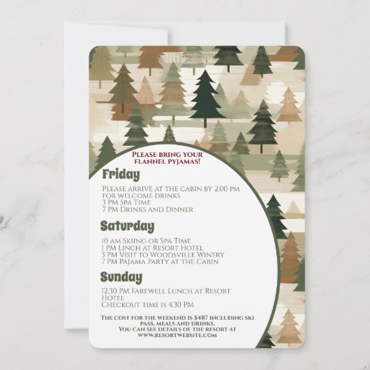 Bachelorette Party Flanel en Fizz Rustieke Bossen Kaart (Achterkant)