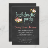 Bachelorette Party Floral Chalkboard Kaart (Voorkant / Achterkant)