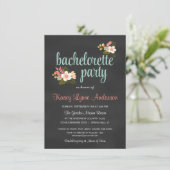 Bachelorette Party Floral Chalkboard Kaart (Staand voorkant)