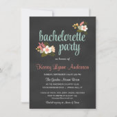 Bachelorette Party Floral Chalkboard Kaart (Voorkant)