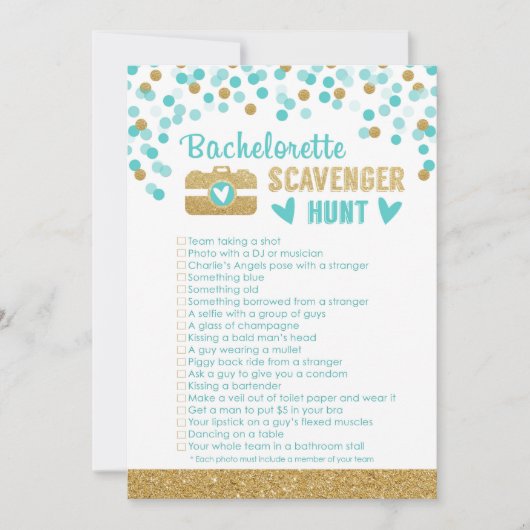 Bachelorette Party Foto Scavenger Hunt Spel (Voorkant)