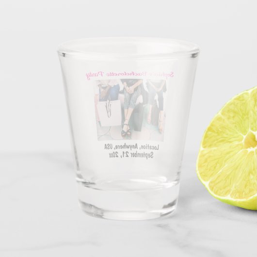 Bachelorette Party Foto Weddenschap Favor Shot Glas (Achterkant)
