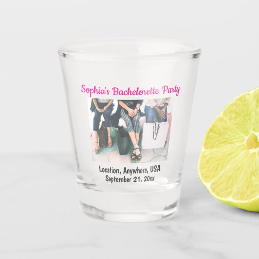 Bachelorette Party Foto Weddenschap Favor Shot Glas (Voorkant)