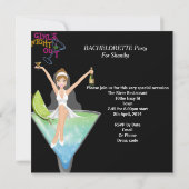 Bachelorette Party Fun Cocktails Drinken Kaart (Achterkant)