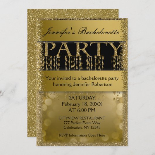 Bachelorette Party | Fun Glamor Kaart (Voorkant / Achterkant)