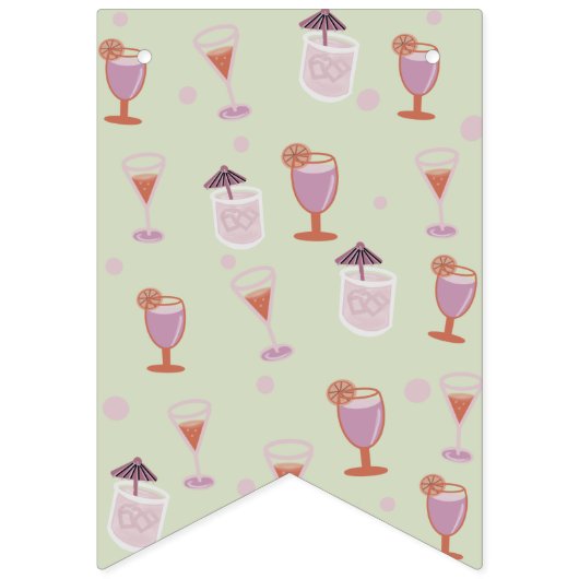 Bachelorette Party Fun Mixed Drink Pattern Vlaggetjes (Eerste vlag)