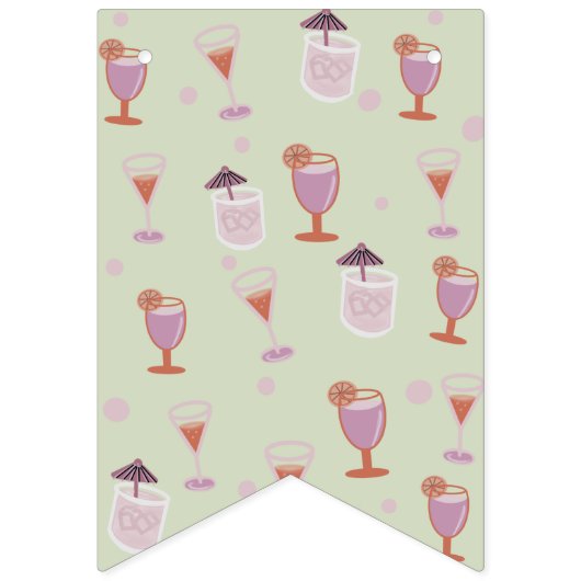 Bachelorette Party Fun Mixed Drink Pattern Vlaggetjes (Derde vlag)