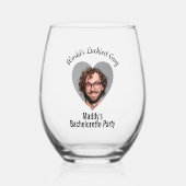 Bachelorette Party Fun Personalized Groom Face Wijnglas Zonder Voet (Voorkant)