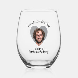 Bachelorette Party Fun Personalized Groom Face Wijnglas Zonder Voet