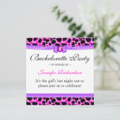 Bachelorette Party Funky Diva Leopard Pink Kaart (Staand voorkant)