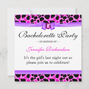 Bachelorette Party Funky Diva Leopard Pink Kaart