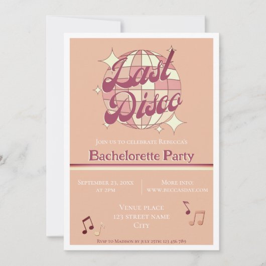 Bachelorette party Funky Retro  Uitnodiging (Voorkant)