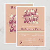 Bachelorette party Funky Retro  Uitnodiging (Voorkant / Achterkant)