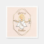 Bachelorette Party Funny Vrouw Cartoon Fun Paper Servet (Voorkant)