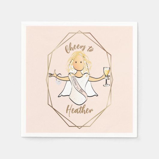 Bachelorette Party Funny Vrouw Cartoon Fun Paper Servet (Voorkant)