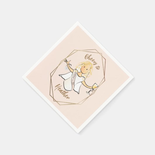 Bachelorette Party Funny Vrouw Cartoon Fun Paper Servet (Hoek)