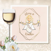 Bachelorette Party Funny Vrouw Cartoon Fun Paper Servet