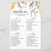 Bachelorette Party Game Drink in Wildbloemen Flyer (Voorkant)