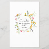 Bachelorette Party Game Drink in Wildbloemen Flyer (Achterkant)