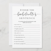 Bachelorette Party Game Kaart Voltooi de zin (Voorkant)