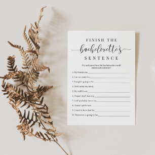 Bachelorette Party Game Kaart Voltooi de zin