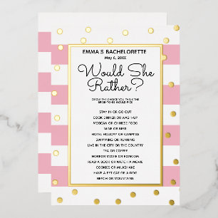 Bachelorette Party Game - Zou ze liever? Bride Folie Uitnodiging