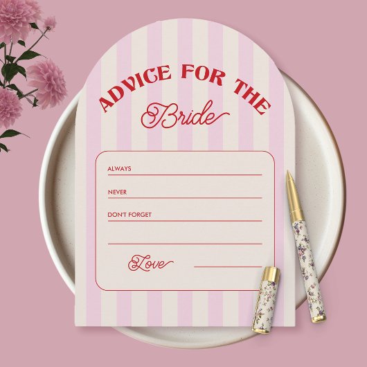Bachelorette Party Games Advies voor de bruid Kaart