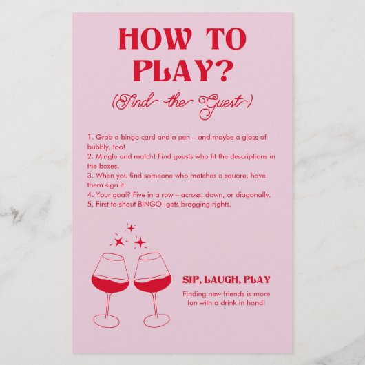 Bachelorette Party Games Bruids Bingo Flyer (Achterkant)