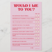 Bachelorette Party Games zou ik tegen je liegen Flyer (Voorkant)
