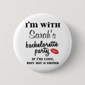Bachelorette Party Gepersonaliseerd Button Drink (Voorkant)