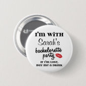 Bachelorette Party Gepersonaliseerd Button Drink (Voorkant /achterkant)