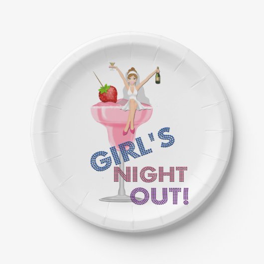 Bachelorette Party Girl's Night Out Party Papieren Bordje (Voorkant)
