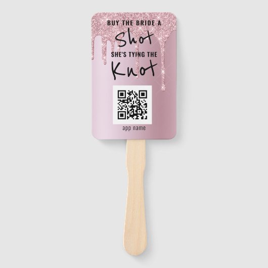 Bachelorette Party glitter Drip Buy Shot QR Code Handwaaier (Voorkant)