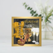 Bachelorette Party Gold Black Corset Shoes Kaart (Staand voorkant)