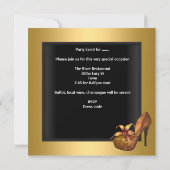 Bachelorette Party Gold Black Corset Shoes Kaart (Achterkant)