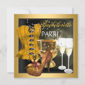 Bachelorette Party Gold Black Corset Shoes Kaart (Voorkant)