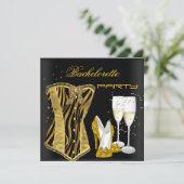 Bachelorette Party Gold Black Corset-Zebra schoene Kaart (Staand voorkant)